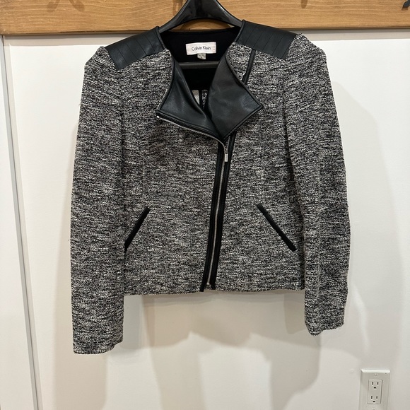 Calvin Klein mixed media Moto blazer - Picture 5 of 5